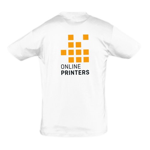 White unisex cotton T-shirt with short sleeves.