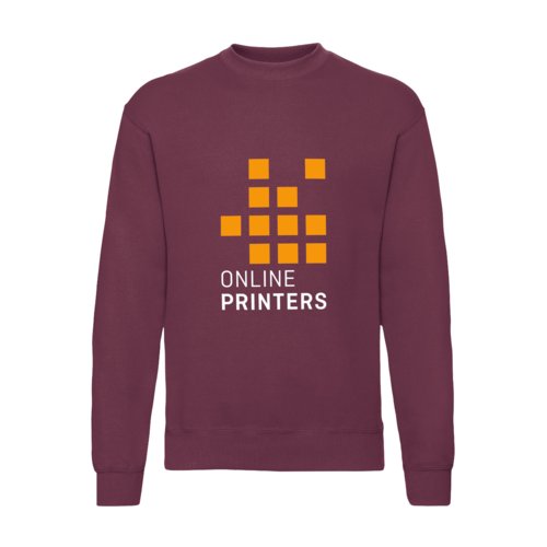 Burgundy cotton blend sweatshirt for men.