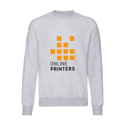 Grey heathered cotton-polyester sweatshirt for men.