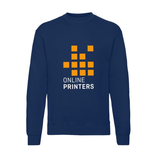 Navy blue cotton-polyester men's sweatshirt.