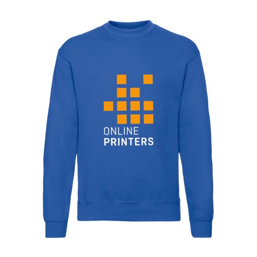 Royal blue cotton blend sweatshirt for men.