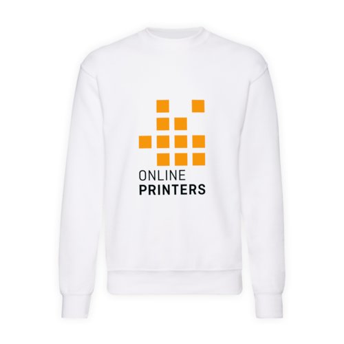 White cotton-blend sweatshirt for men with long sleeves.