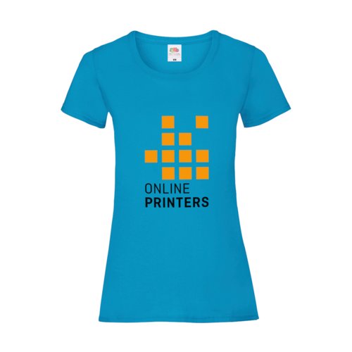 Azure women's cotton T-shirt with short sleeves.