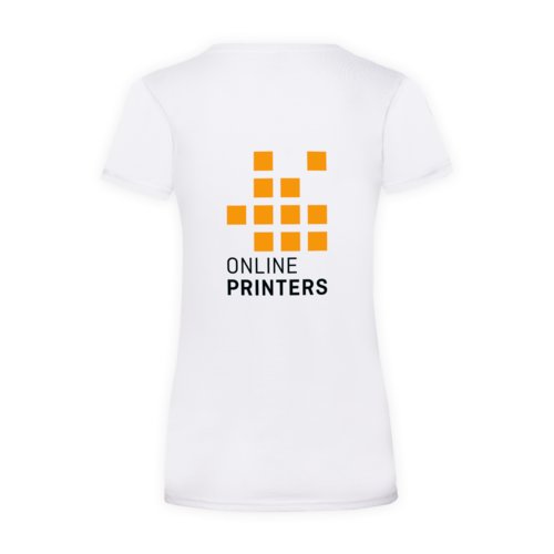 White cotton T-shirt for women with short sleeves.