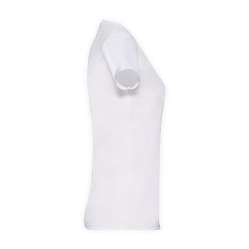 White cotton T-shirt for women with short sleeves.