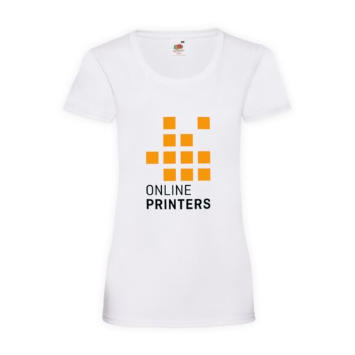 White cotton T-shirt for women with short sleeves.