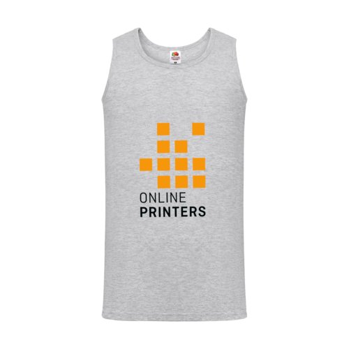 Heather gray cotton tank top for men.