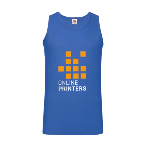 Royal blue cotton tank top for men.