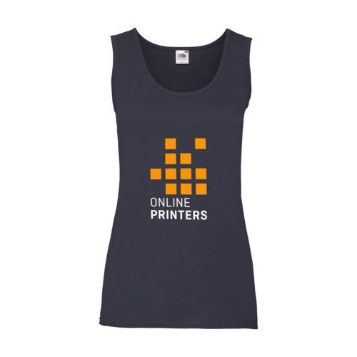 Dark blue cotton tank top for women.