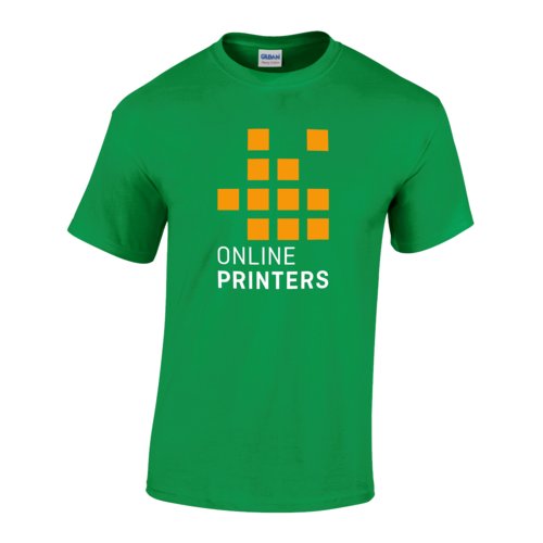 Green cotton T-shirt with short sleeves and round neck.