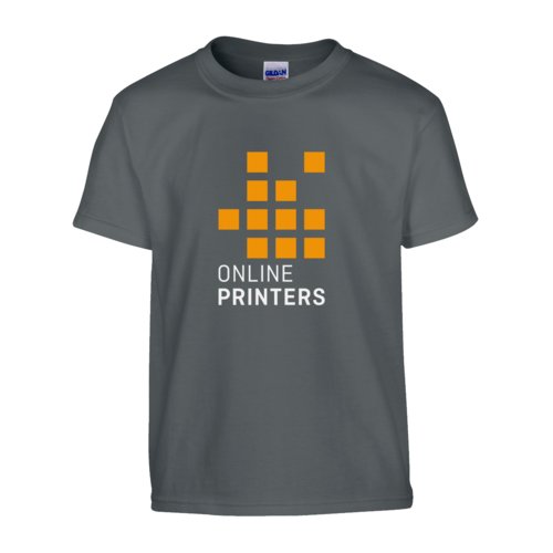 Anthracite unisex cotton T-shirt with short sleeves.