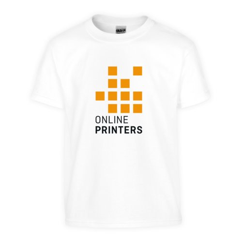 White cotton T-shirt, unisex, with short sleeves and a round neckline.