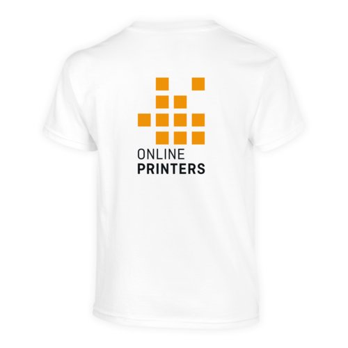 White cotton T-shirt, unisex, with short sleeves.