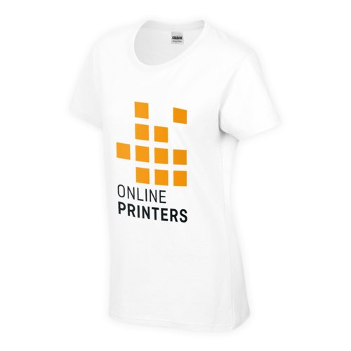 White cotton T-shirt for women with short sleeves.
