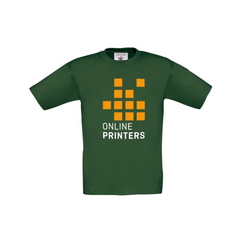 Green cotton T-shirt with short sleeves.