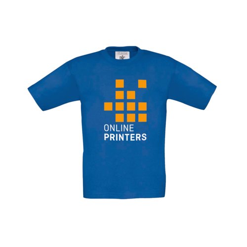 Royal blue cotton children's t-shirt with short sleeves.