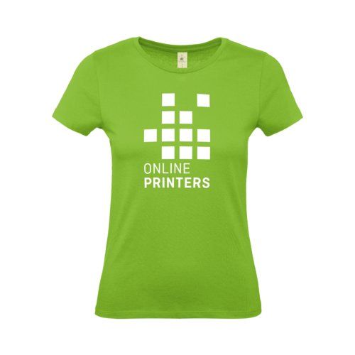 Apple green cotton women's t-shirt with short sleeves.