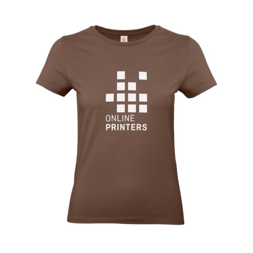 Brown cotton women's T-shirt with short sleeves.