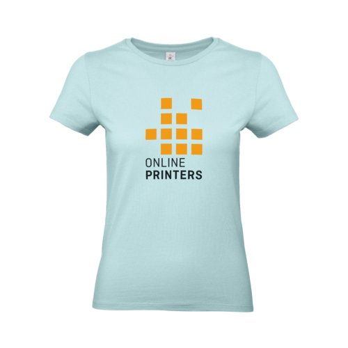 Mint green women's cotton T-shirt with short sleeves.