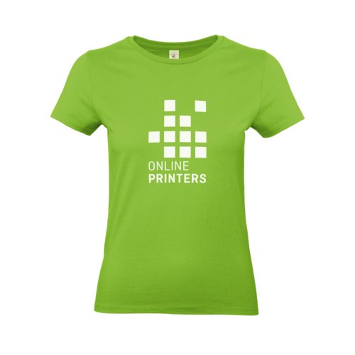 Apple green women's cotton t-shirt with short sleeves and round neck.