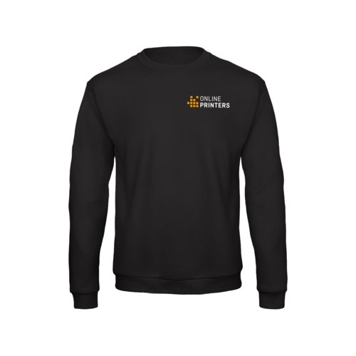 Black polyester and cotton sweatshirt for men.