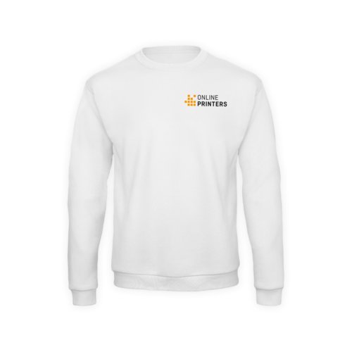 White cotton blend sweatshirt for men.