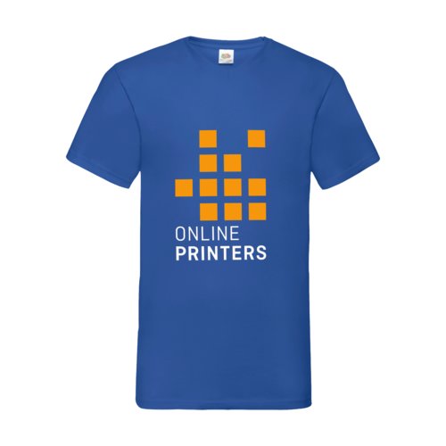 Royal blue cotton V-neck T-shirt for men.