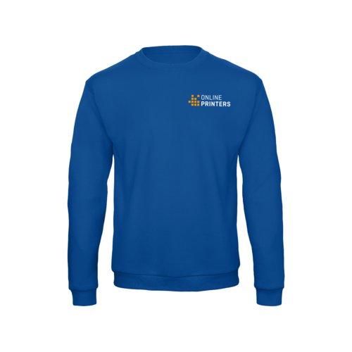Royal blue cotton-blend sweatshirt with a round neck.