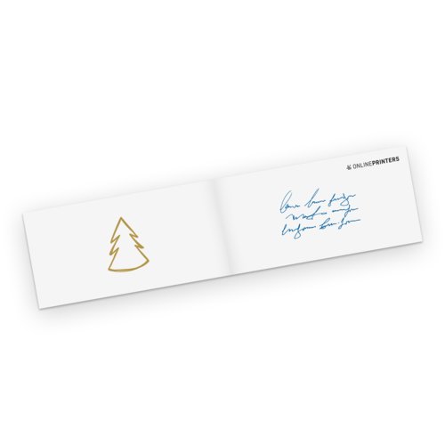 Folded Christmas cards, landscape, DL 2