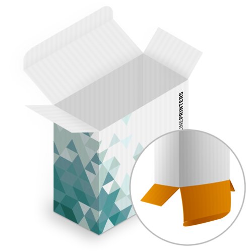 Paper folding box with staggered insertion flaps.