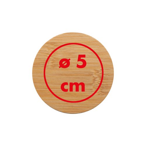 Wooden hand mirror, round.