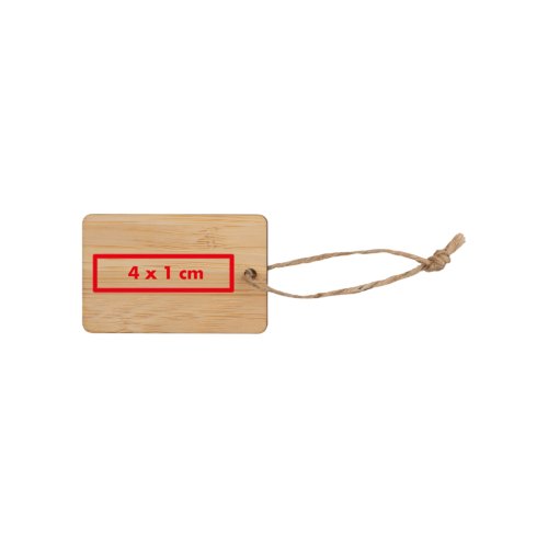 Light bamboo tag with cord.