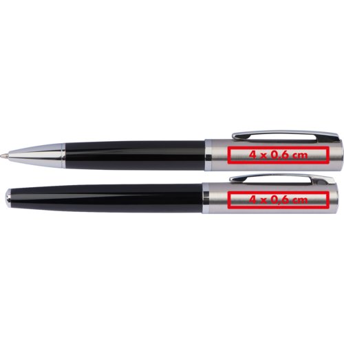 Black writing set with ballpoint pen and case.