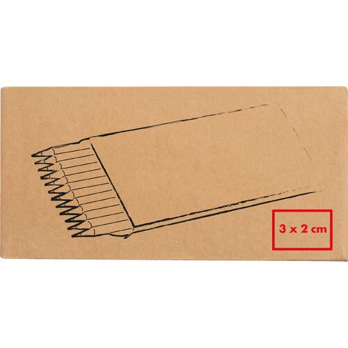 Wooden colored pencil set with twelve pencils.