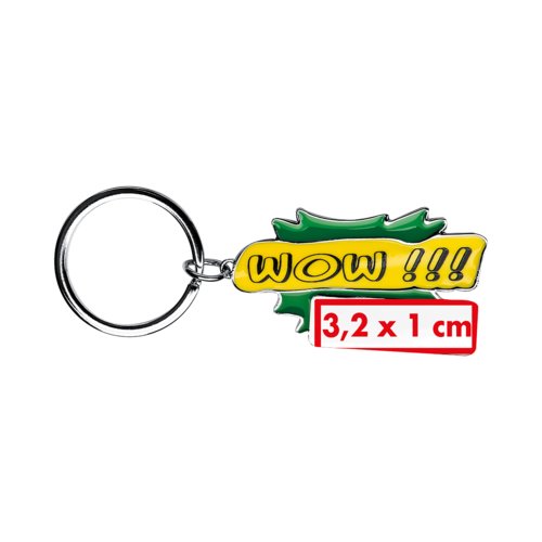 Metal keychain with ring.