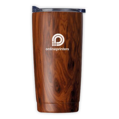 Wooden insulated mug with lid.