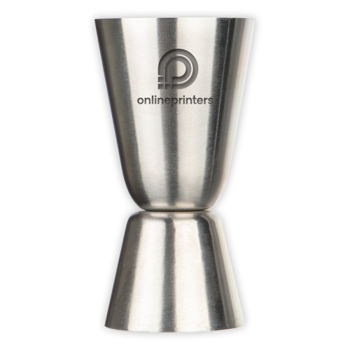 Silver metal bar measuring cup with two measuring cups.