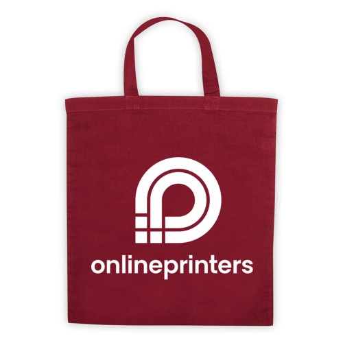 Burgundy cotton bag with carrying handles.