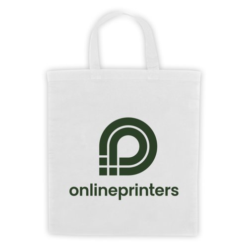 White cotton bag with handles.