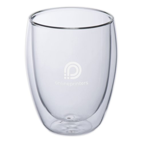 Clear glass cappuccino cup set with double wall.