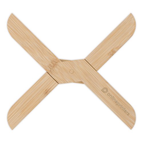 Beige bamboo coaster, foldable.