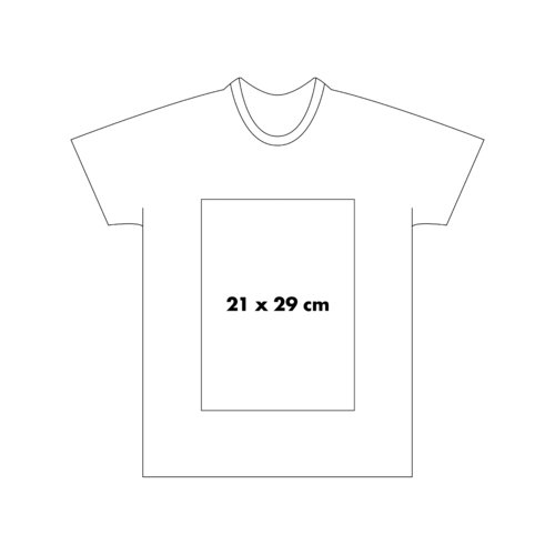 White cotton T-shirt with short sleeves and round neck.