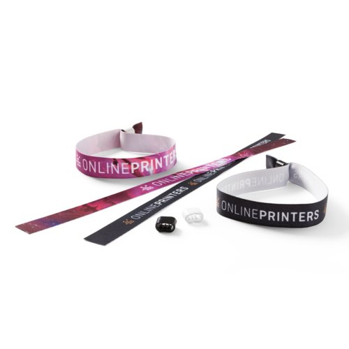 Fabric security wristbands, 4/0 1