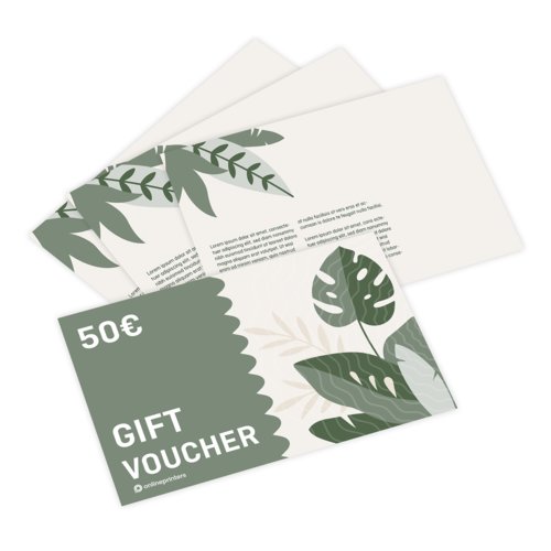 Simple voucher cards, 8,5 x 5,5 cm, printed on both sides 2