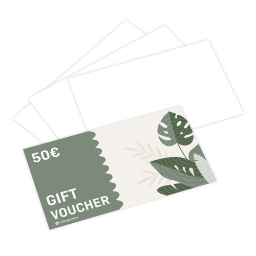 Simple voucher cards, 9,0 x 5,0 cm, printed on one side 2