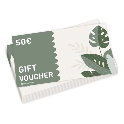 Simple voucher cards, 9,0 x 5,0 cm, printed on both sides 1