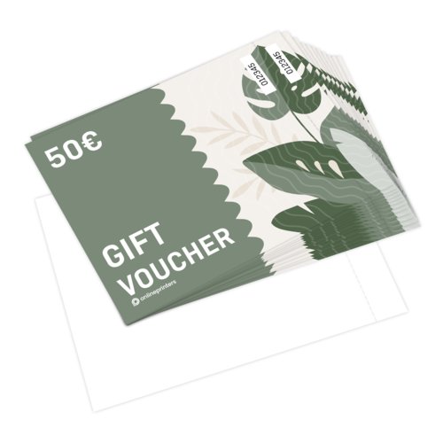 Voucher cards with optional perforation, A5, printed on one side 1