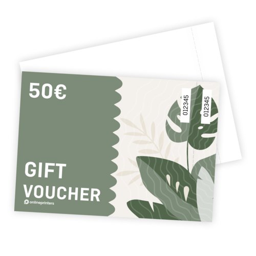Voucher cards with optional perforation, A5, printed on one side 2