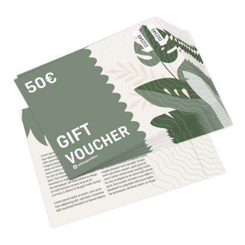 Voucher cards with optional perforation, A5, printed on both sides 1