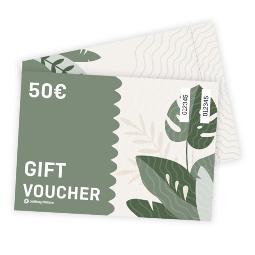 Voucher cards with optional perforation, A5, printed on both sides 2